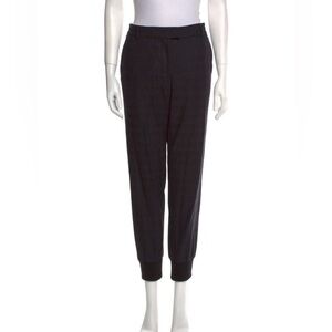 Veronica Beard Black Rib-Cuff Jogger Pants